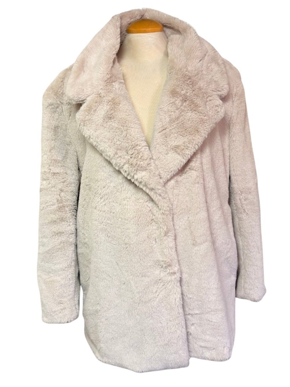 Divided Plush Faux Fur Teddy Jacket in Light Beige